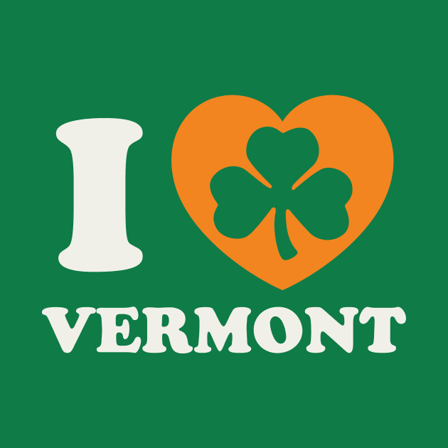 St Patricks Day Vermont Irish Shamrock Heart by PodDesignShop