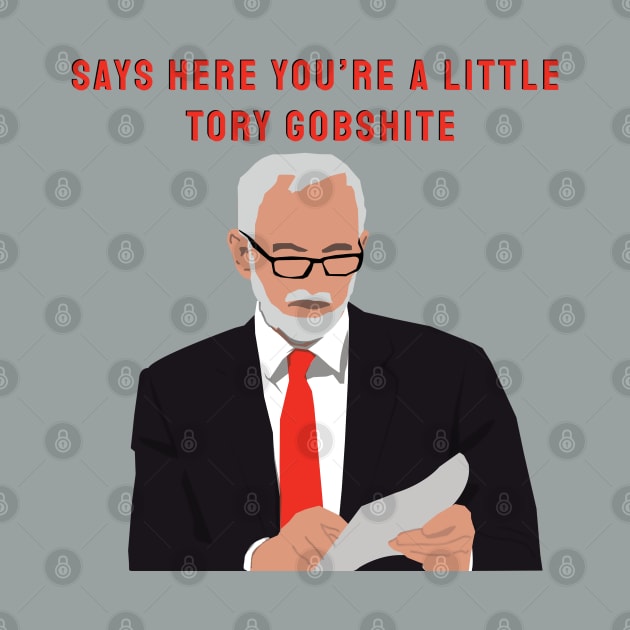 Jeremy Corbyn - "Say's here you're a little Tory Gobshite" Meme by Hevding