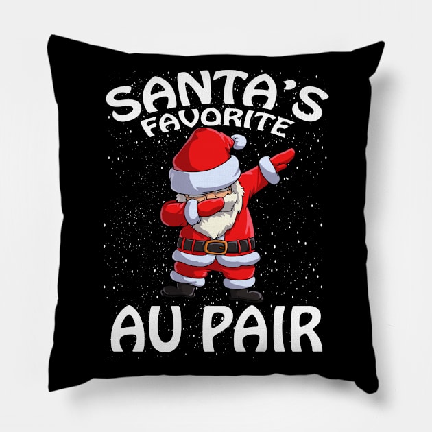 Santas Favorite Au Pair Christmas Pillow by intelus