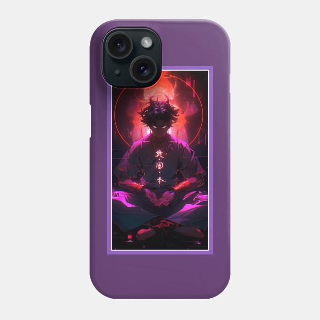 Anime Hero Power Meditation | Quality Anime Artwork | Anime Power Energy Meditation |  Manga Anime Art Phone Case by AlNoah