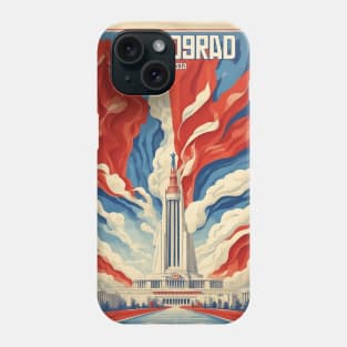 Volgograd Russia Vintage Tourism Travel Poster Phone Case