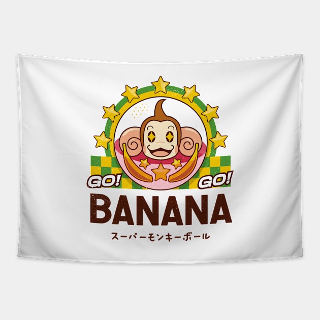 Monkey Banana Tapestry by logozaste