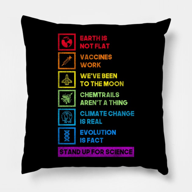 Retro Stand Up For Science Pillow by shirtsyoulike