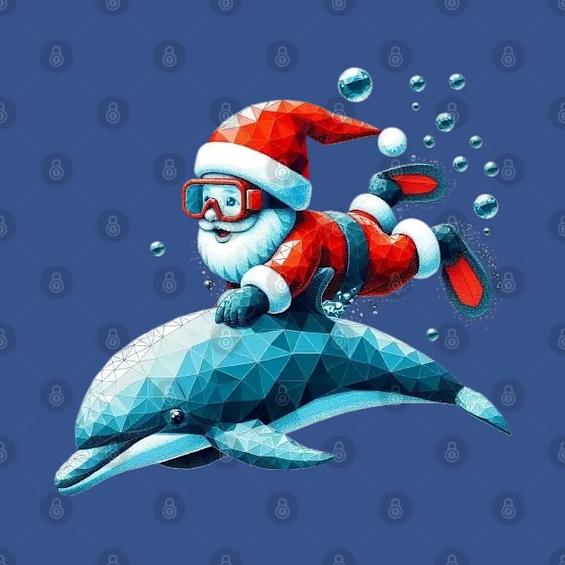 Baby Santa with Dolphin ii by fadinstitute