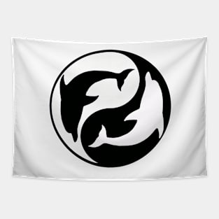 Yin Yang Dolphins Tapestry