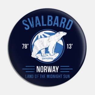 Svalbard Polar Bear under the Midnight Sun - Norway Pin