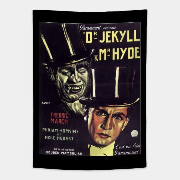 Classic Horror Movie Poster - Dr. Jekyll and Mr. Hyde Tapestry by Starbase79