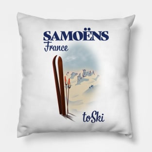 Samoëns France travel poster Pillow