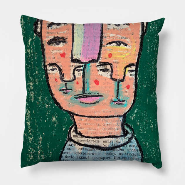 Surreal man Pillow by Artist Pavel Kuragin