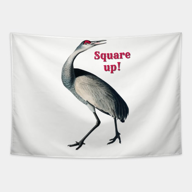 Square Up Heron Tapestry by yaywow