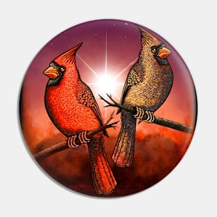 Red Cardinal bird red birds in love Pin