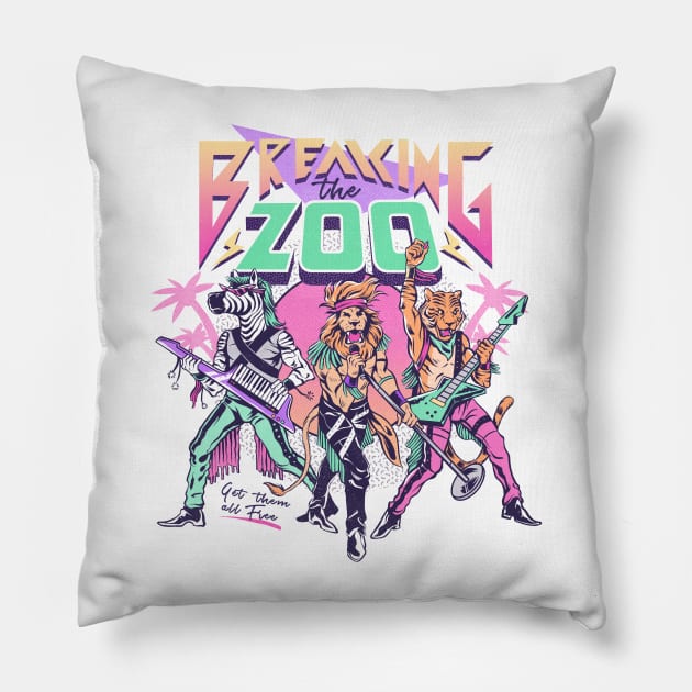 Breaking the Zoo Pillow by Ilustrata