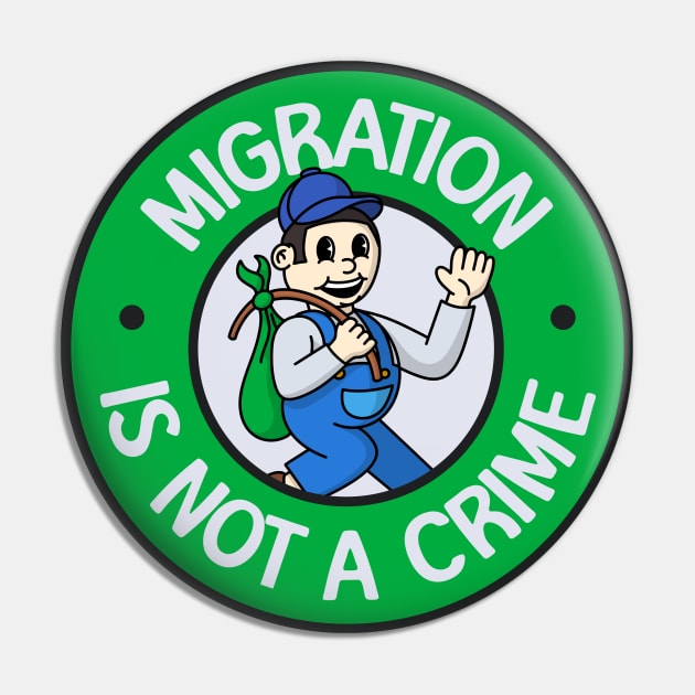 Migration Is Not A Crime - Support Immigration Pin by Football from the Left