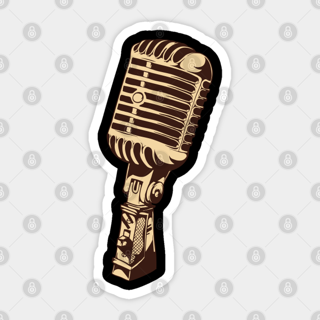 Microphone Mic Gift Retro studio Music Gift Rap - Microphone - Sticker |  TeePublic