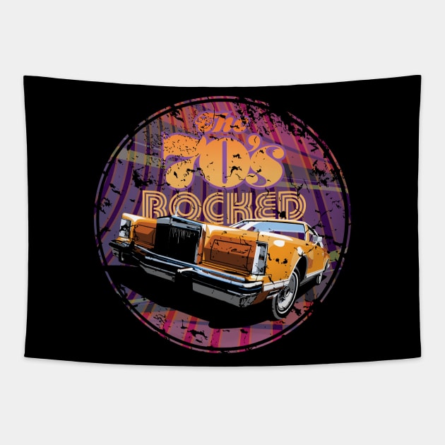 The 70s rocked lincoln continental Tapestry by candcretro