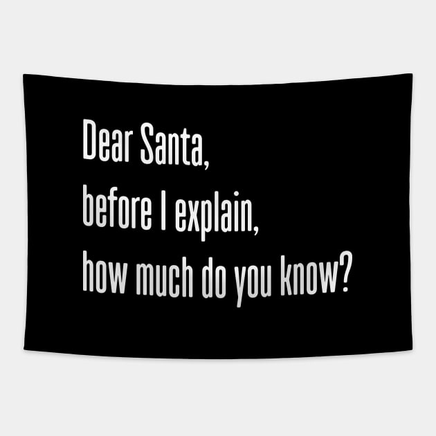 DEAR SANTA BEFORE I EXPLAIN HOW MUCH DO YOU KNOW Tapestry by Bombastik