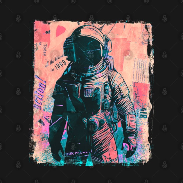 Paper Collage Astronaut by AnAzArt