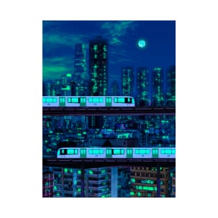 Skyscraper neon aesthetic T-Shirt