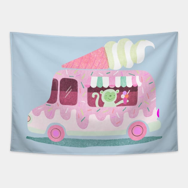 Ice Cream Truck Tapestry by Rebelform