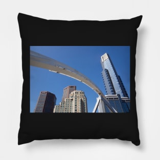 Evan Walker pedestrian bridge on Yarra River, Melbourne. Pillow