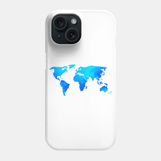 Blue World Map Phone Case by lolosenese