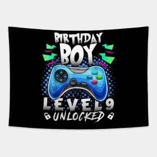 Level 9 Unlocked Video Game 9th Birthday Gamer Tapestry