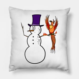 The Snowman and the Phoenix, Phoenix on Fire, Melting Snowman Pillow