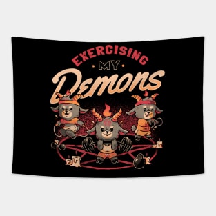 Exercising My Demons - Cute Evil Dark Funny Baphomet Gift Tapestry