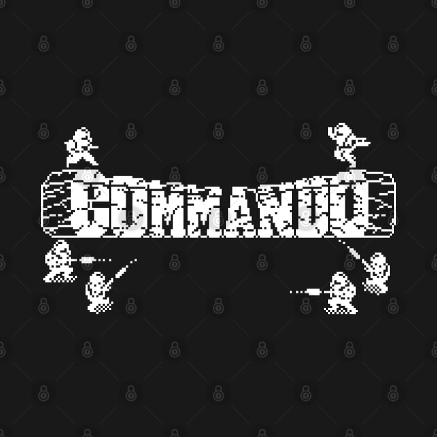 Commando 8 Bit Art White by 8 Fists of Tees