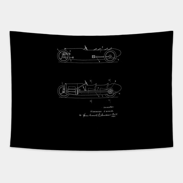 Automobile Car Vintage Patent Drawing Tapestry by TheYoungDesigns