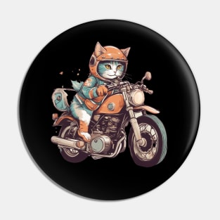 Rider cat  - Kawaii art Pin