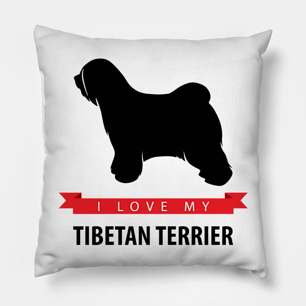 I Love My Tibetan Terrier Pillow by millersye