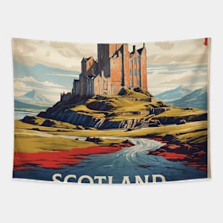 Scotland England Vintage Travel Tourism Poster Tapestry