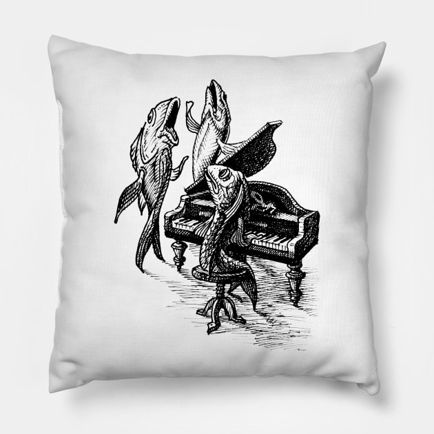 Trio Fishanarama Pillow by algestraart