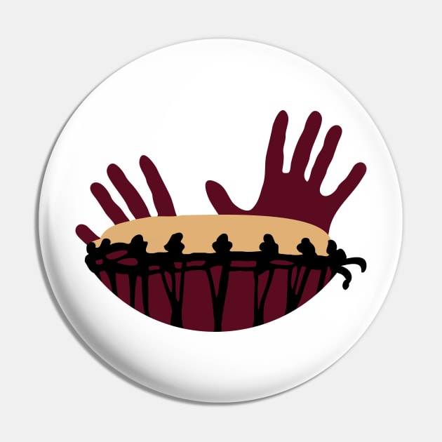 Djembe Drum Hands Pin by schlag.art