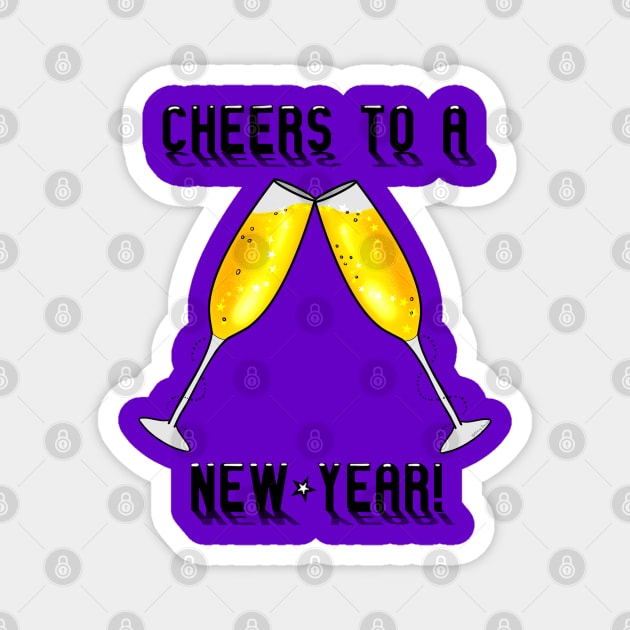 Cheers to a New Year! Magnet by DitzyDonutsDesigns