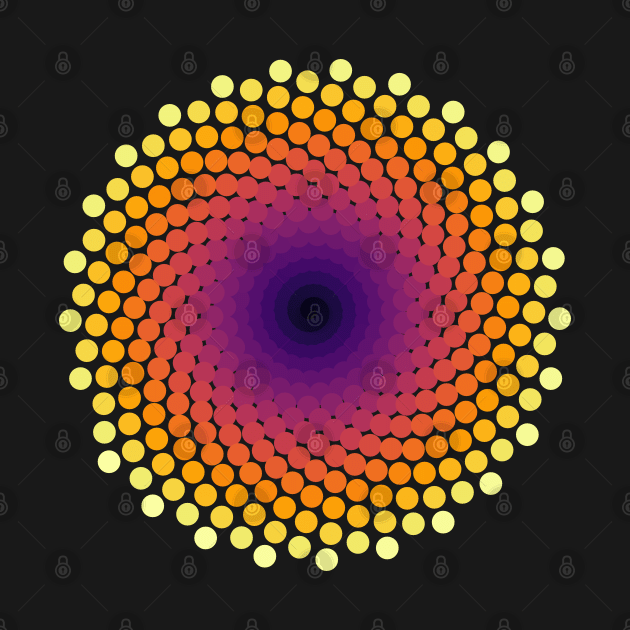 Dot Mandala | Light Volcano Yellow Red Black by aRtVerse