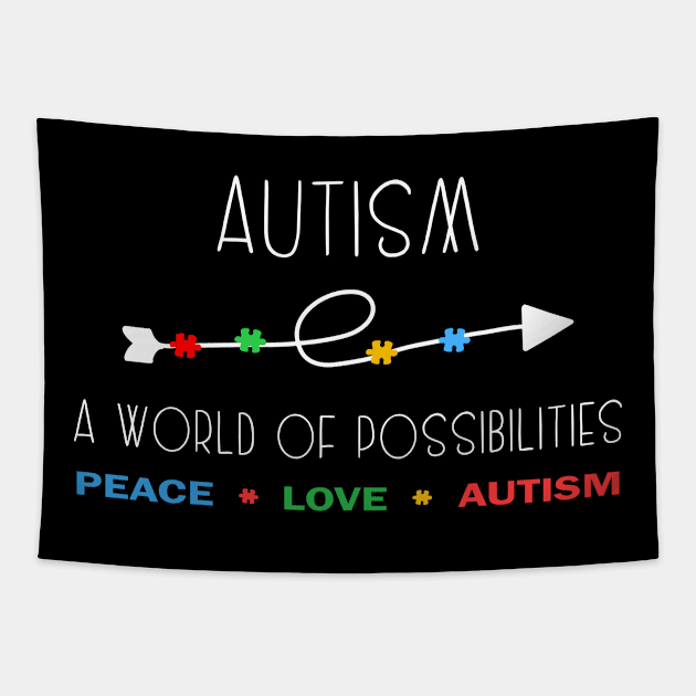 Autism A World of Possibilities Tapestry by GloriaArts⭐⭐⭐⭐⭐