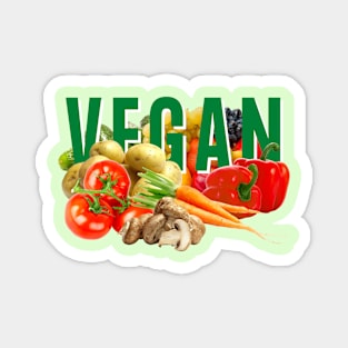 Vegan - Colorful Fruit and Vegetables Magnet