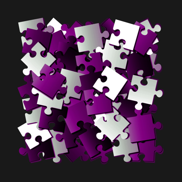 Disover Asexual Pride Scattered Puzzle Pieces Design - Ace Pride - T-Shirt