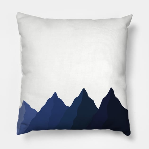 Blue mountain Pillow by ballooonfish