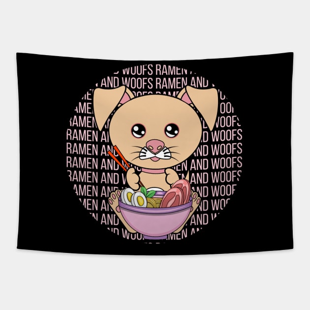 All I Need is ramen and dogs, ramen and dogs, ramen and dogs lover Tapestry by JS ARTE