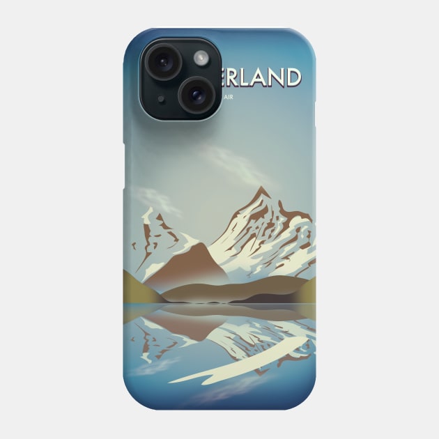 Switzerland travel poster Phone Case by nickemporium1