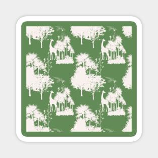 Green Backround Safari Toile Magnet