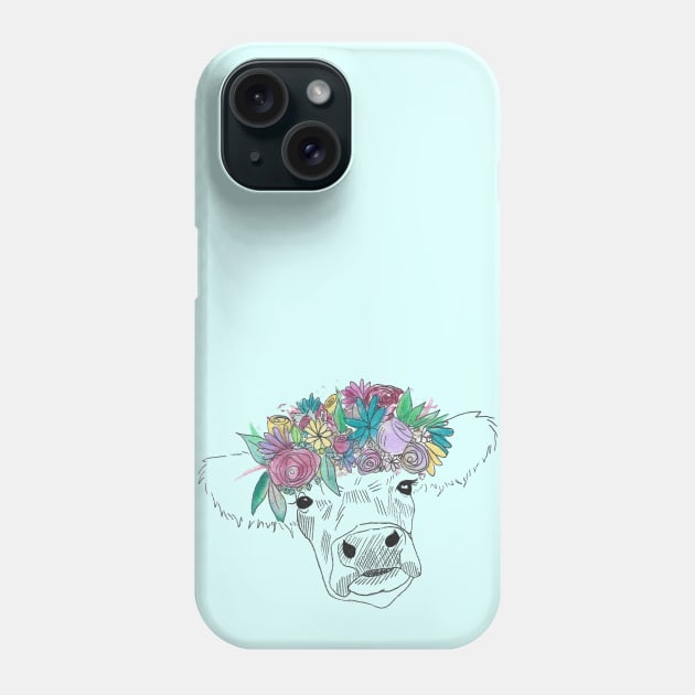 Flower Cow Phone Case by Soderblom22