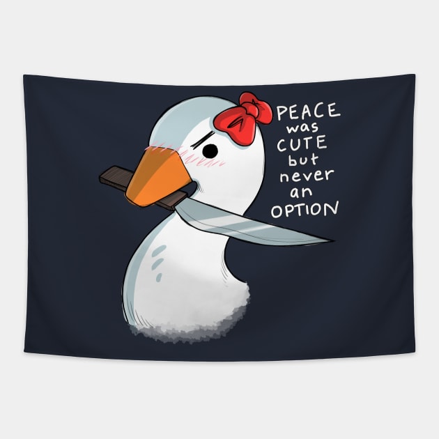 Peace was cute but never an option Tapestry by ShaShaRabi