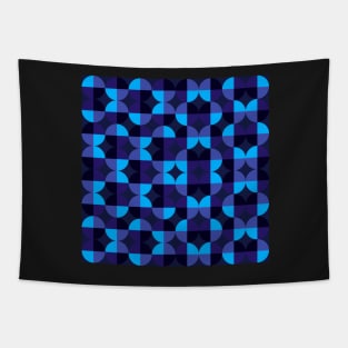 blue op art pattern Tapestry