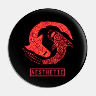 Aesthetic koi ying yang Pin