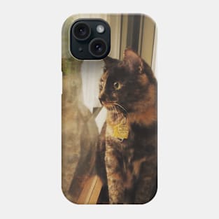 Cat Looking through Reflection Phone Case