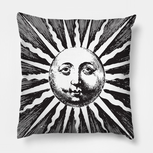 Black And White Vintage Sun Pop Art Vintage Sun Pillow Teepublic